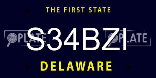 S34BZI Delaware License Plate