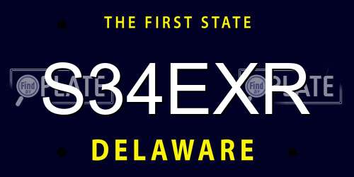 S34EXR Delaware License Plate