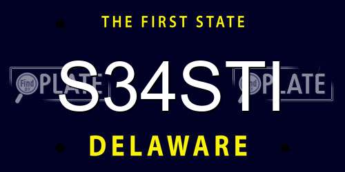 S34STI Delaware License Plate