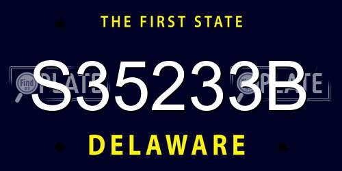 S35233B Delaware License Plate