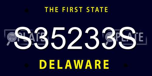 S35233S Delaware License Plate
