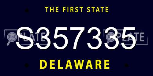 S357335 Delaware License Plate