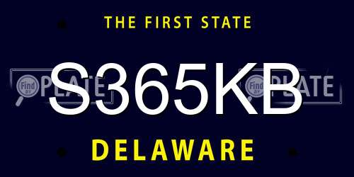 S365KB Delaware License Plate