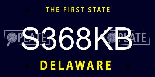 S368KB Delaware License Plate