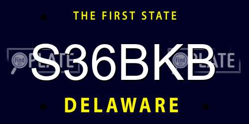 S36BKB Delaware License Plate