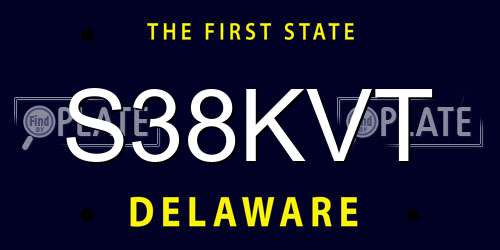 S38KVT Delaware License Plate