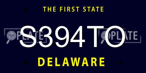S394TO Delaware License Plate