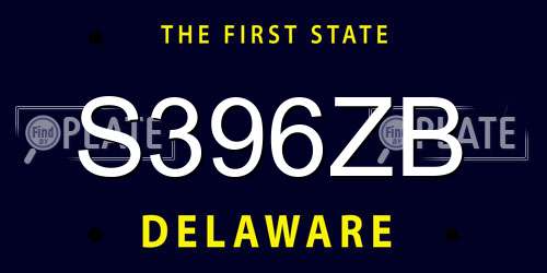 S396ZB Delaware License Plate