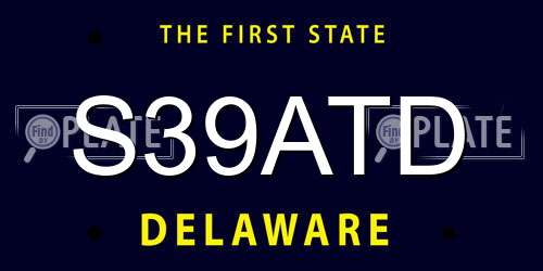 S39ATD Delaware License Plate