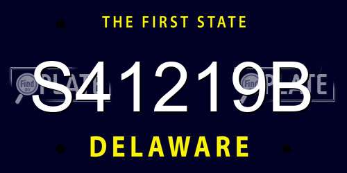 S41219B Delaware License Plate