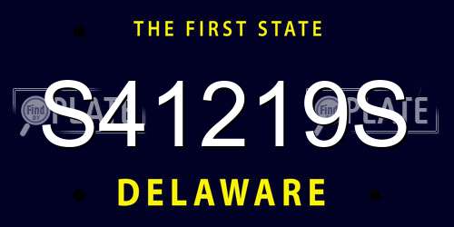 S41219S Delaware License Plate