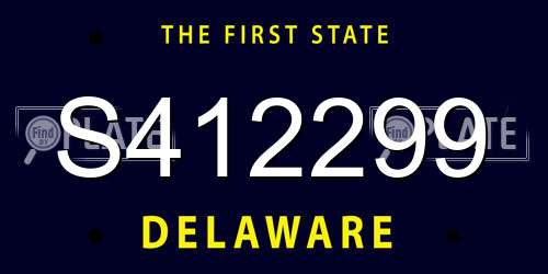 S412299 Delaware License Plate