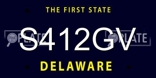 S412GV Delaware License Plate
