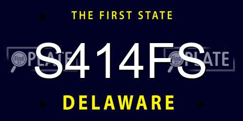 S414FS Delaware License Plate