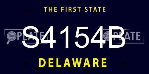 S4154B Delaware License Plate