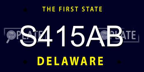 S415AB Delaware License Plate