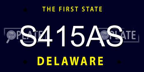 S415AS Delaware License Plate