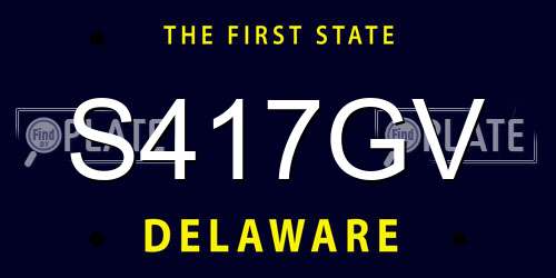 S417GV Delaware License Plate