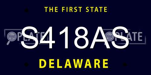 S418AS Delaware License Plate