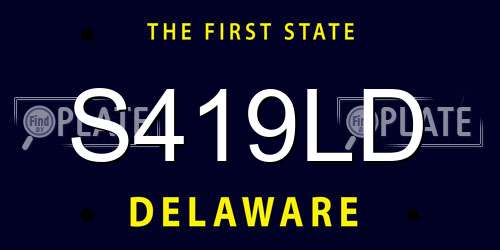 S419LD Delaware License Plate