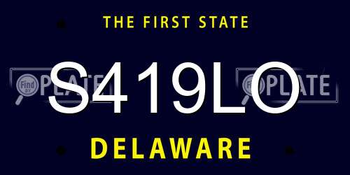 S419LO Delaware License Plate