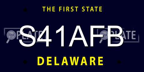S41AFB Delaware License Plate