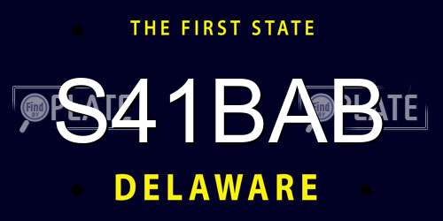 S41BAB Delaware License Plate