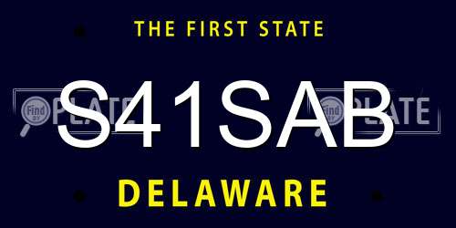 S41SAB Delaware License Plate