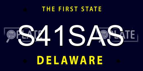 S41SAS Delaware License Plate