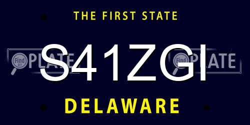S41ZGI Delaware License Plate
