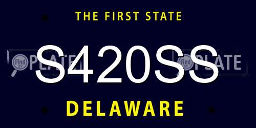 S420SS Delaware License Plate