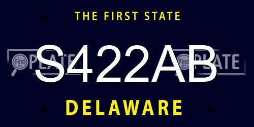 S422AB Delaware License Plate