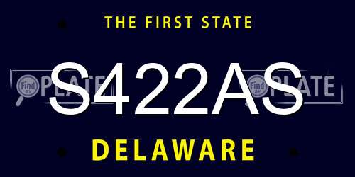 S422AS Delaware License Plate
