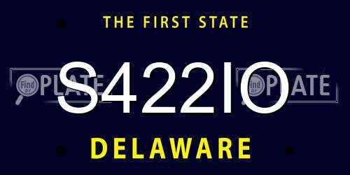 S422IO Delaware License Plate