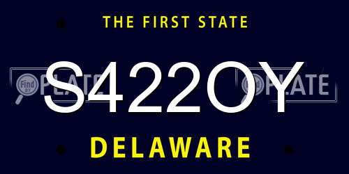 S422OY Delaware License Plate