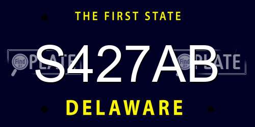 S427AB Delaware License Plate