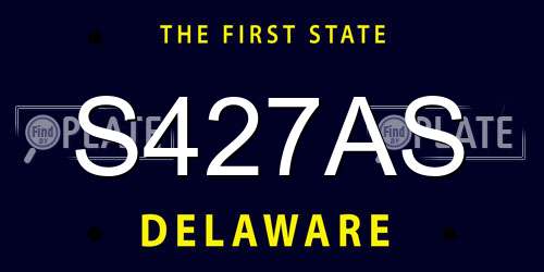 S427AS Delaware License Plate