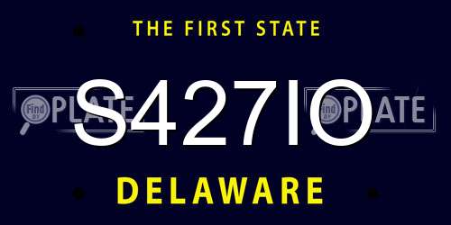 S427IO Delaware License Plate