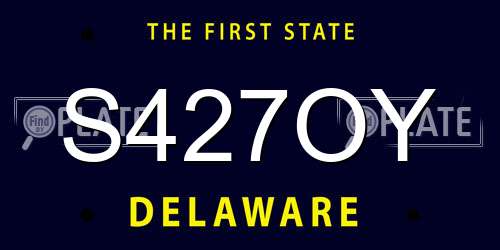 S427OY Delaware License Plate