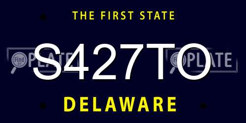 S427TO Delaware License Plate