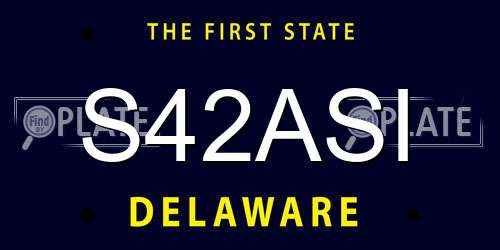 S42ASI Delaware License Plate