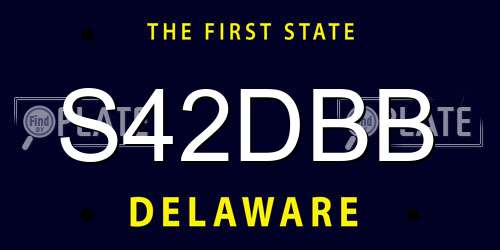 S42DBB Delaware License Plate