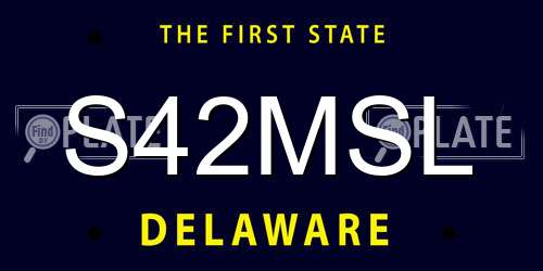 S42MSL Delaware License Plate