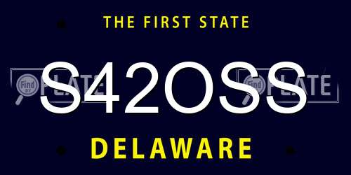 S42OSS Delaware License Plate