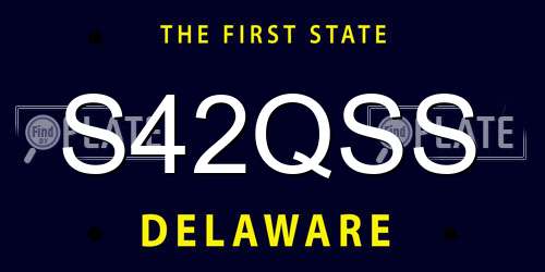 S42QSS Delaware License Plate