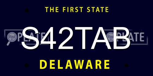S42TAB Delaware License Plate