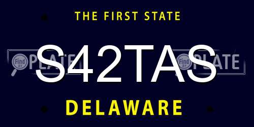 S42TAS Delaware License Plate