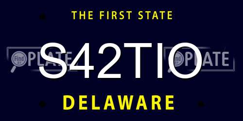 S42TIO Delaware License Plate