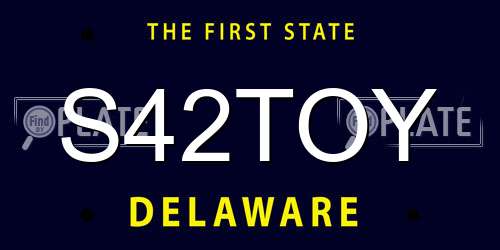 S42TOY Delaware License Plate