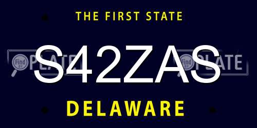 S42ZAS Delaware License Plate